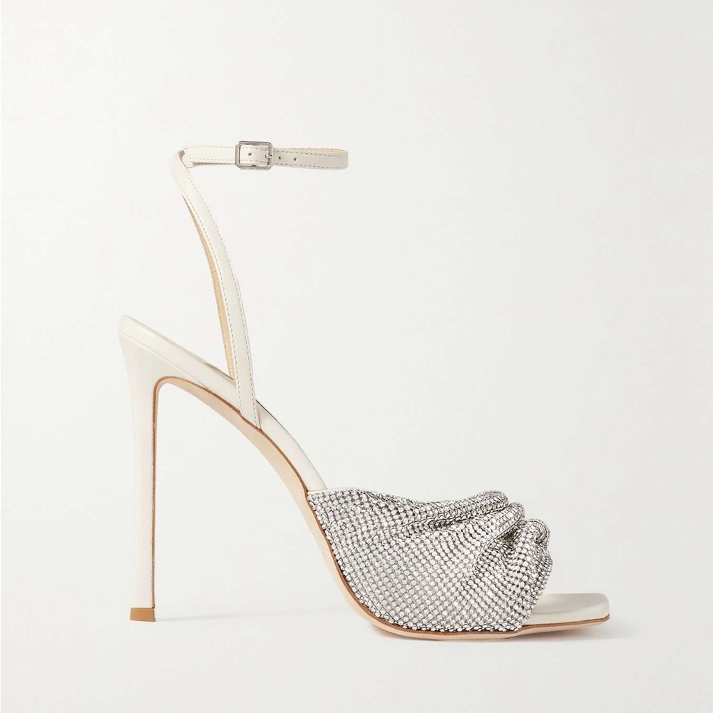 Like new JIMMY CHOO Naria 110 crystal-embellished leather sandals $1,625 - Picture 7 of 17